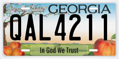 GA license plate QAL4211