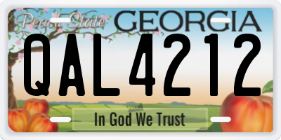 GA license plate QAL4212