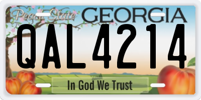 GA license plate QAL4214