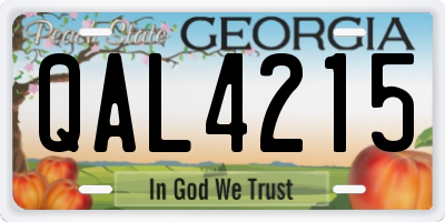 GA license plate QAL4215