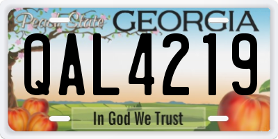 GA license plate QAL4219