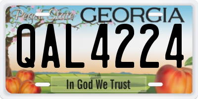 GA license plate QAL4224