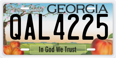 GA license plate QAL4225