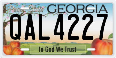 GA license plate QAL4227