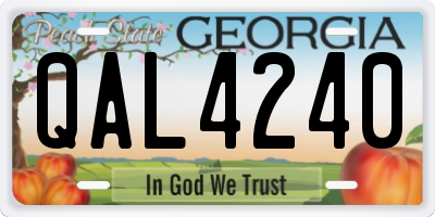 GA license plate QAL4240