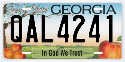 GA license plate QAL4241