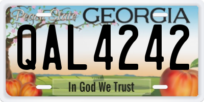 GA license plate QAL4242