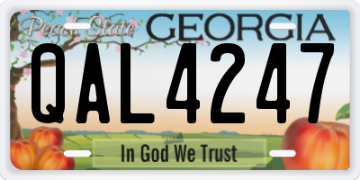 GA license plate QAL4247