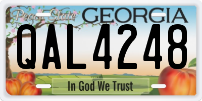 GA license plate QAL4248