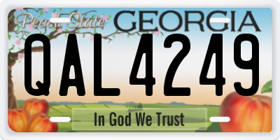 GA license plate QAL4249