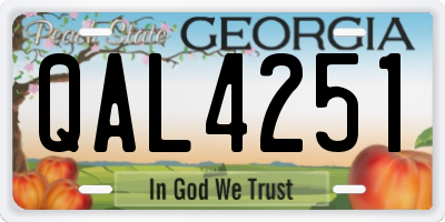 GA license plate QAL4251