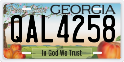 GA license plate QAL4258