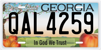 GA license plate QAL4259