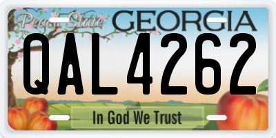 GA license plate QAL4262