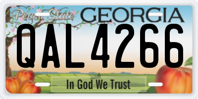 GA license plate QAL4266