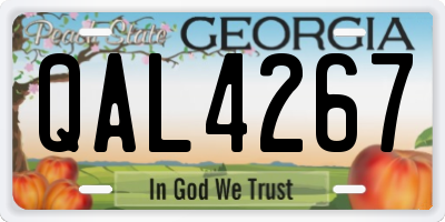 GA license plate QAL4267