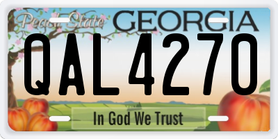 GA license plate QAL4270