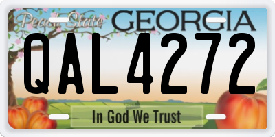 GA license plate QAL4272