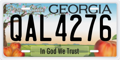 GA license plate QAL4276