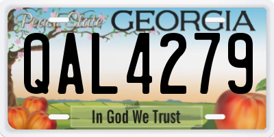 GA license plate QAL4279