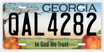 GA license plate QAL4282