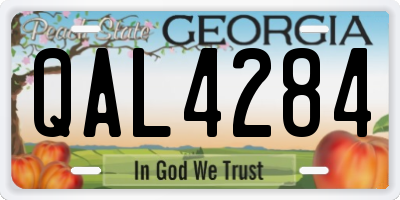 GA license plate QAL4284