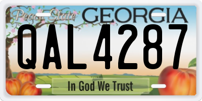 GA license plate QAL4287