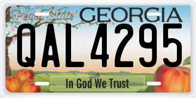 GA license plate QAL4295