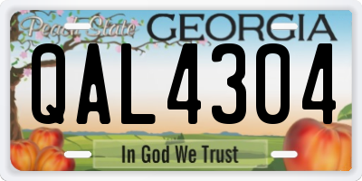 GA license plate QAL4304