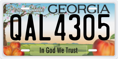 GA license plate QAL4305