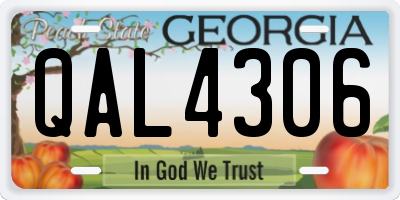 GA license plate QAL4306