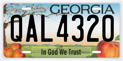 GA license plate QAL4320
