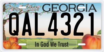 GA license plate QAL4321