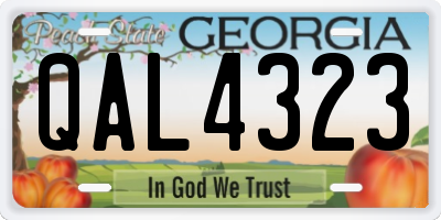 GA license plate QAL4323