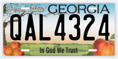 GA license plate QAL4324