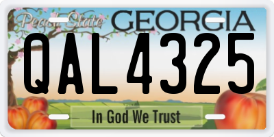 GA license plate QAL4325