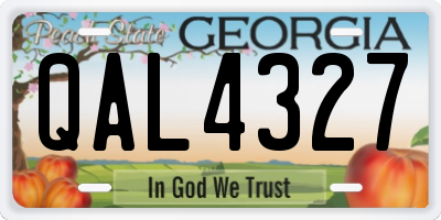 GA license plate QAL4327