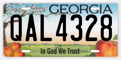 GA license plate QAL4328