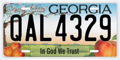 GA license plate QAL4329