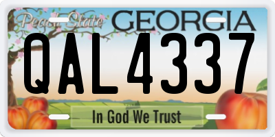 GA license plate QAL4337