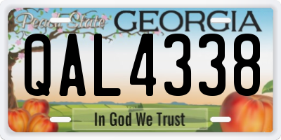 GA license plate QAL4338