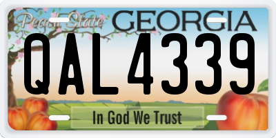 GA license plate QAL4339