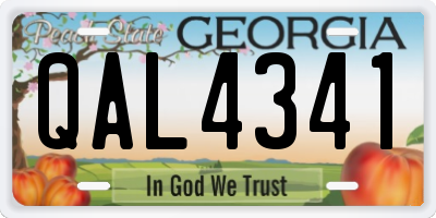 GA license plate QAL4341