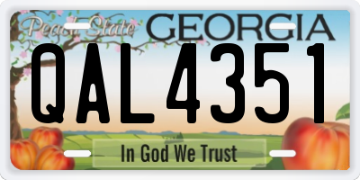 GA license plate QAL4351