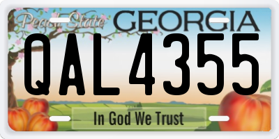 GA license plate QAL4355