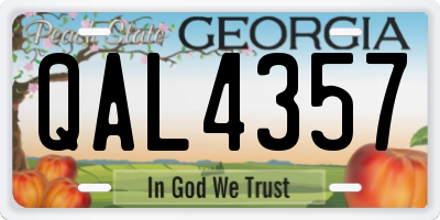 GA license plate QAL4357