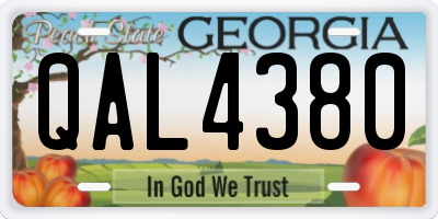 GA license plate QAL4380