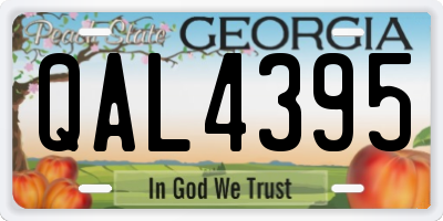 GA license plate QAL4395