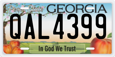 GA license plate QAL4399