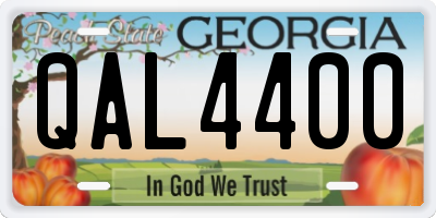 GA license plate QAL4400